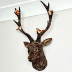 Faux Brown Stags Head Wall Bust