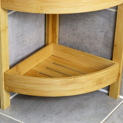 Bamboo 3 Tier Bathroom Corner Rack