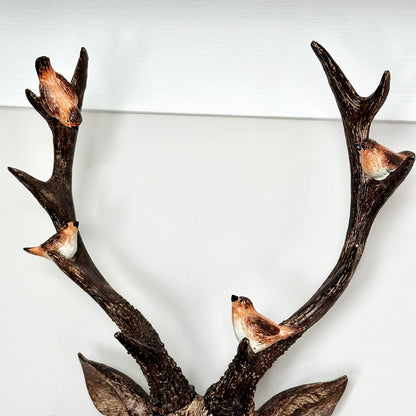 Faux Brown Stags Head Wall Bust