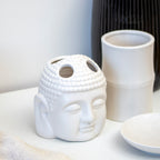 Set Of 3 White Buddha Ceramic Bathroom Accessories