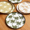 Set Of 6 Palm Tree Outdoor Plates
