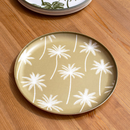 Set Of 6 Palm Tree Outdoor Plates