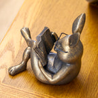 Gold Reading Rabbit Ornament