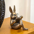 Gold Reading Rabbit Ornament