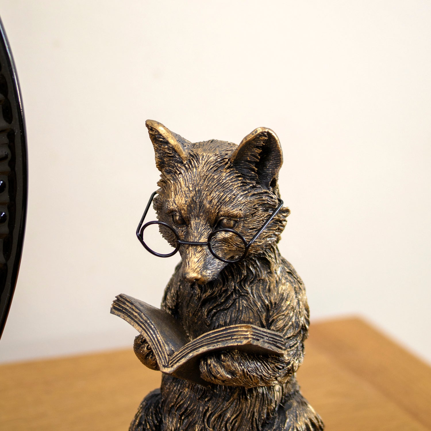 Gold Reading Fox Ornament