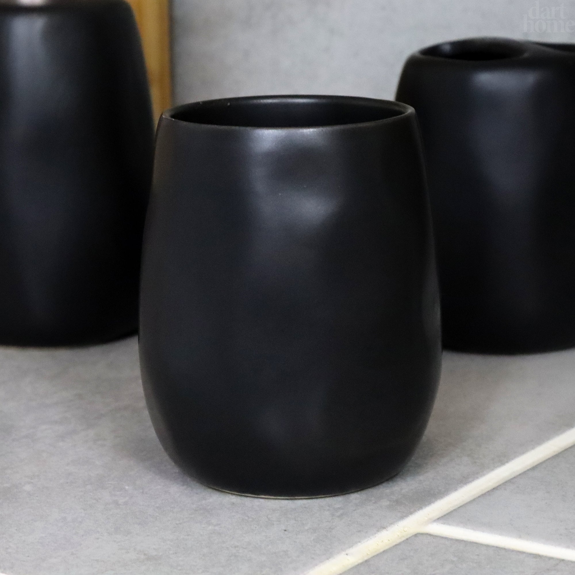 4-teiliges Badezimmer-Set in Schwarz
