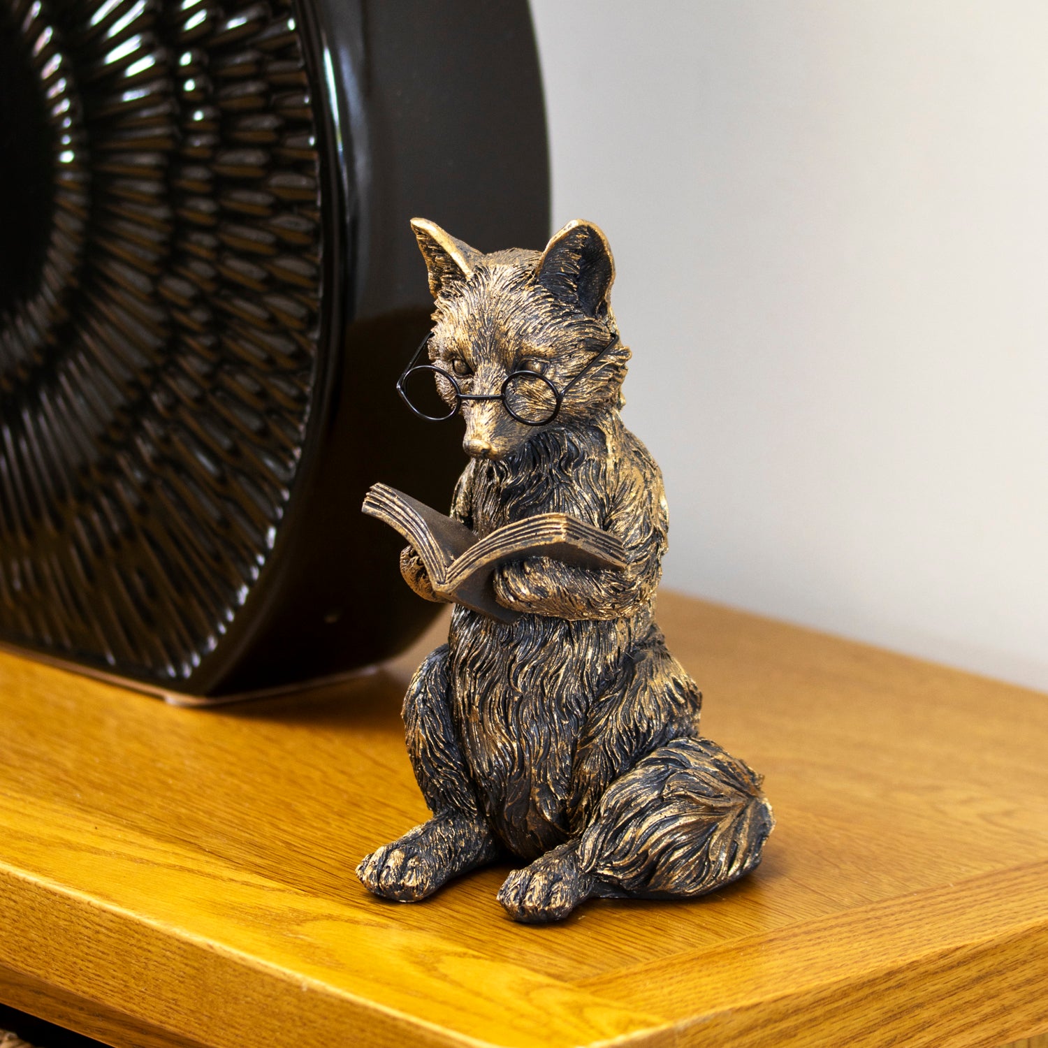 Gold Reading Fox Ornament