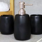 4-teiliges Badezimmer-Set in Schwarz