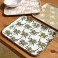 Set Of 3 Large Palm Tree Melamine Trays