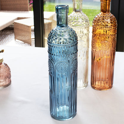 Set Of 3 Large Coloured Bottle Vases