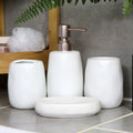 4pc Indented White Bathroom Set