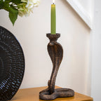 Antique Bronze Cobra Candlestick Holder