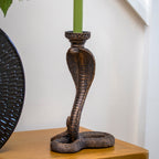 Antique Bronze Cobra Candlestick Holder