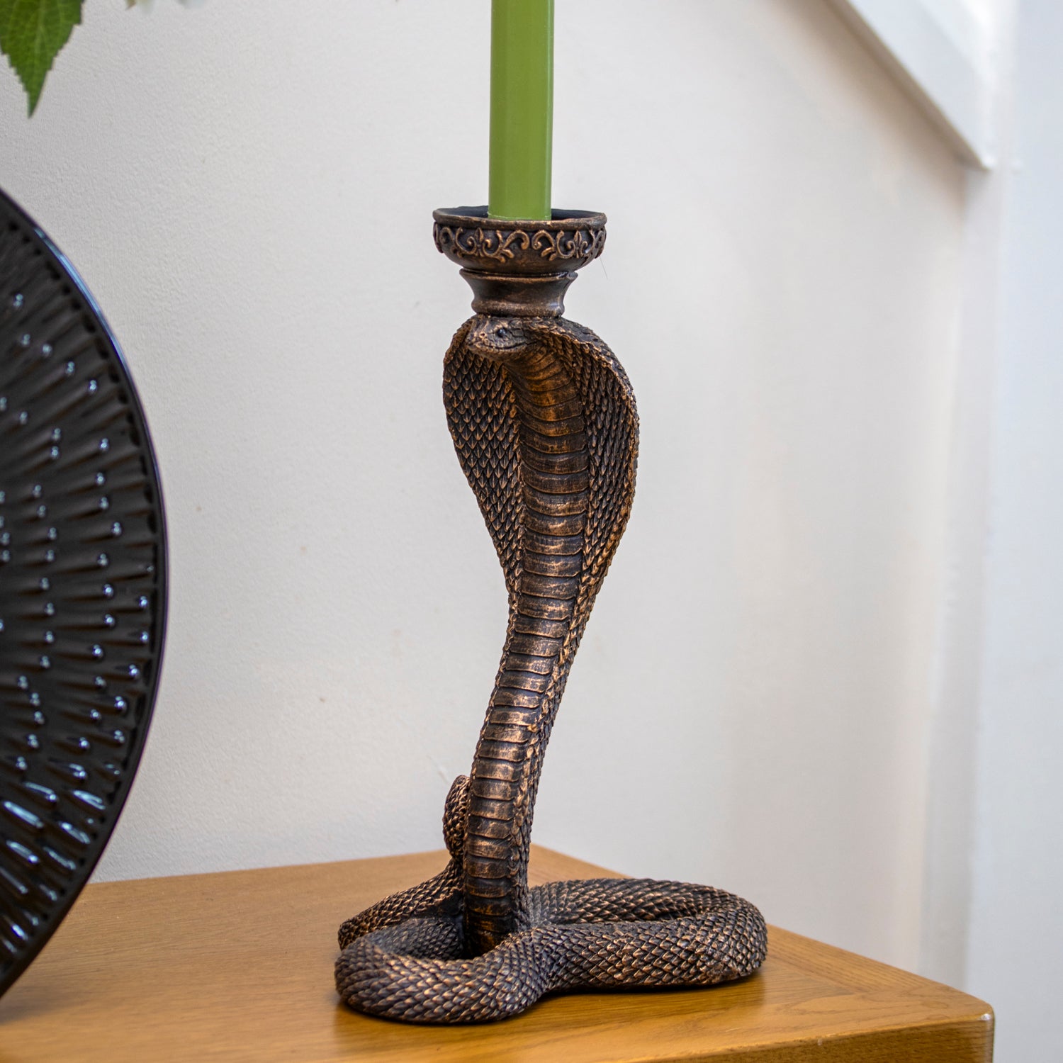 Antique Bronze Cobra Candlestick Holder
