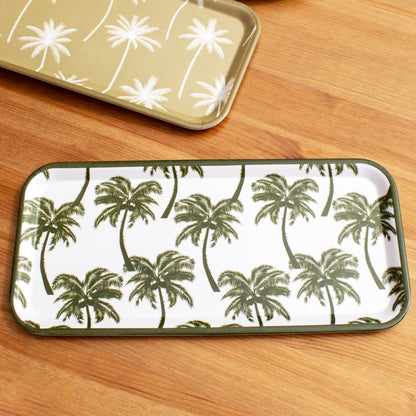 Set Of 3 Palm Tree Melamine Trays