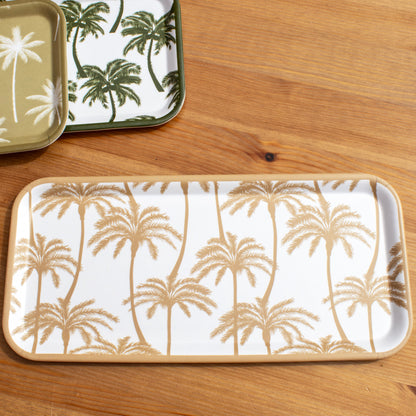 Set Of 3 Palm Tree Melamine Trays