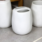 4pc Indented White Bathroom Set