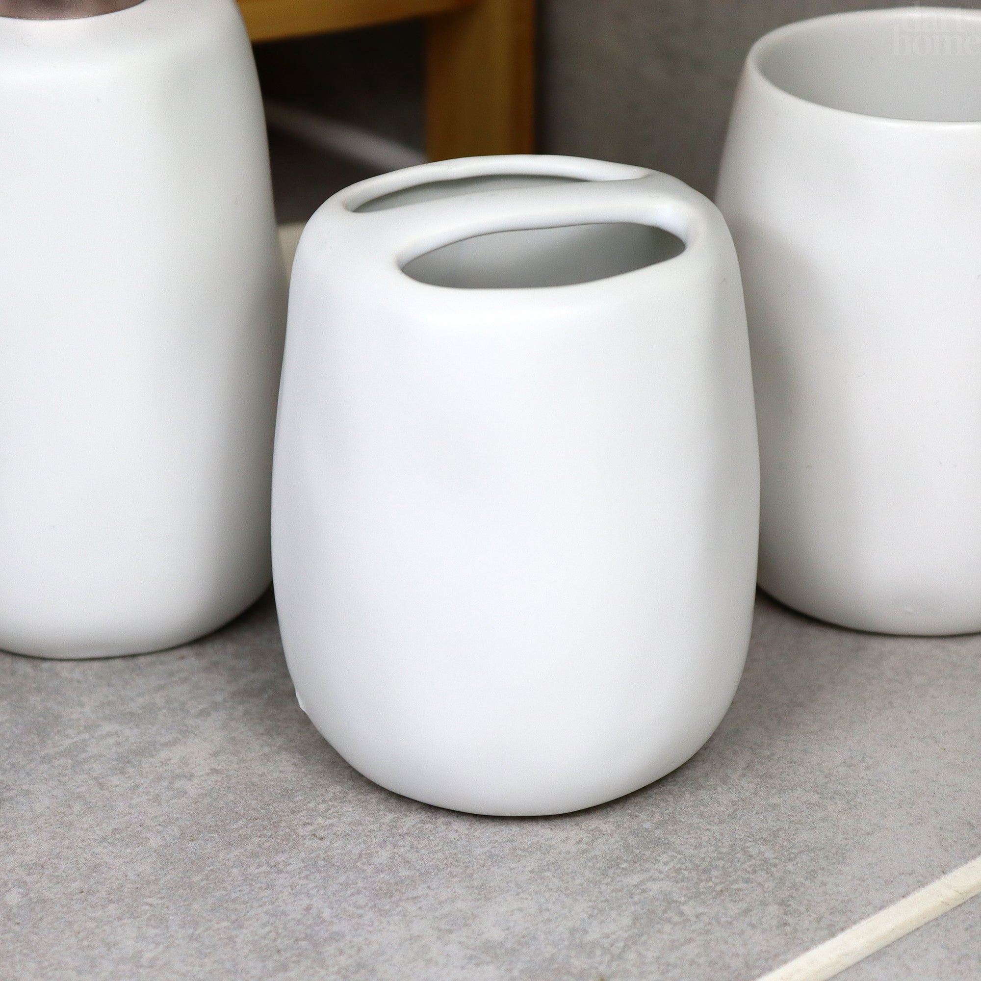 4pc Indented White Bathroom Set