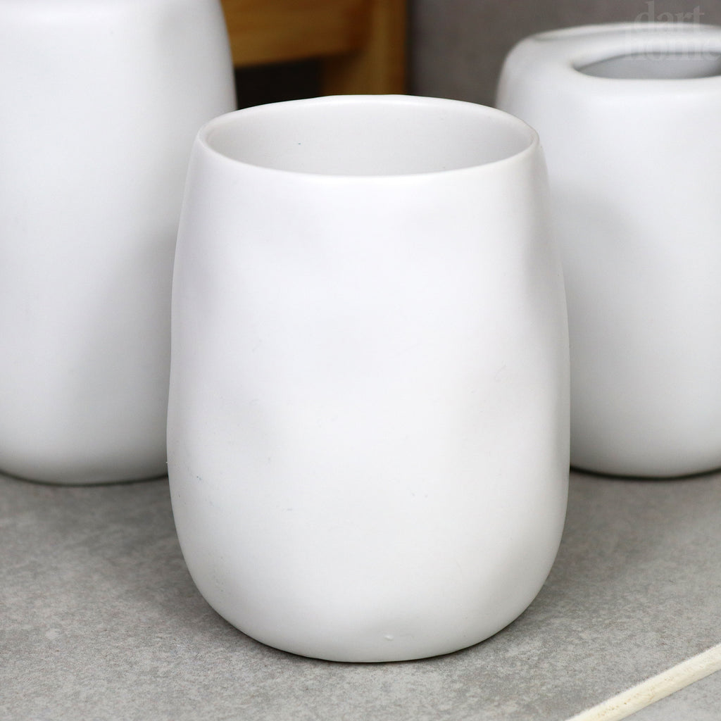 4pc Indented White Bathroom Set