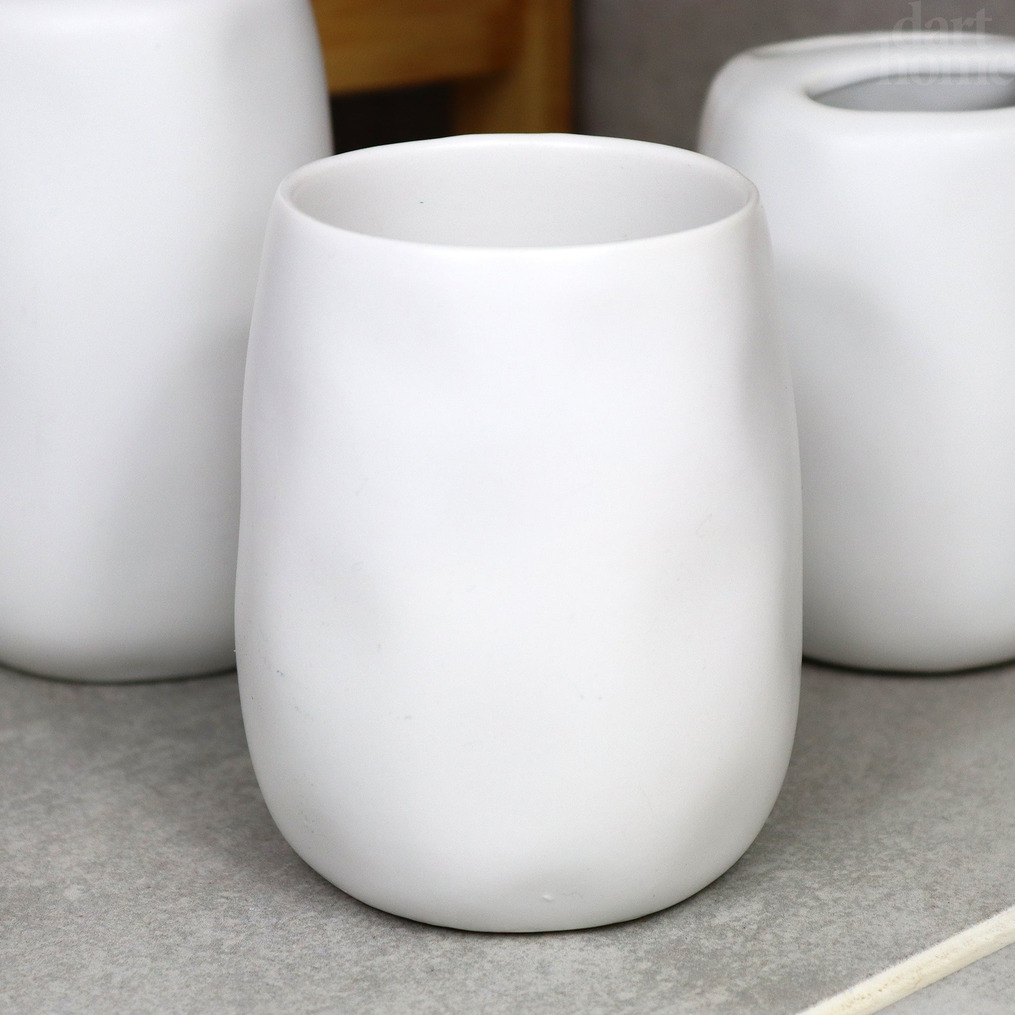 4pc Indented White Bathroom Set