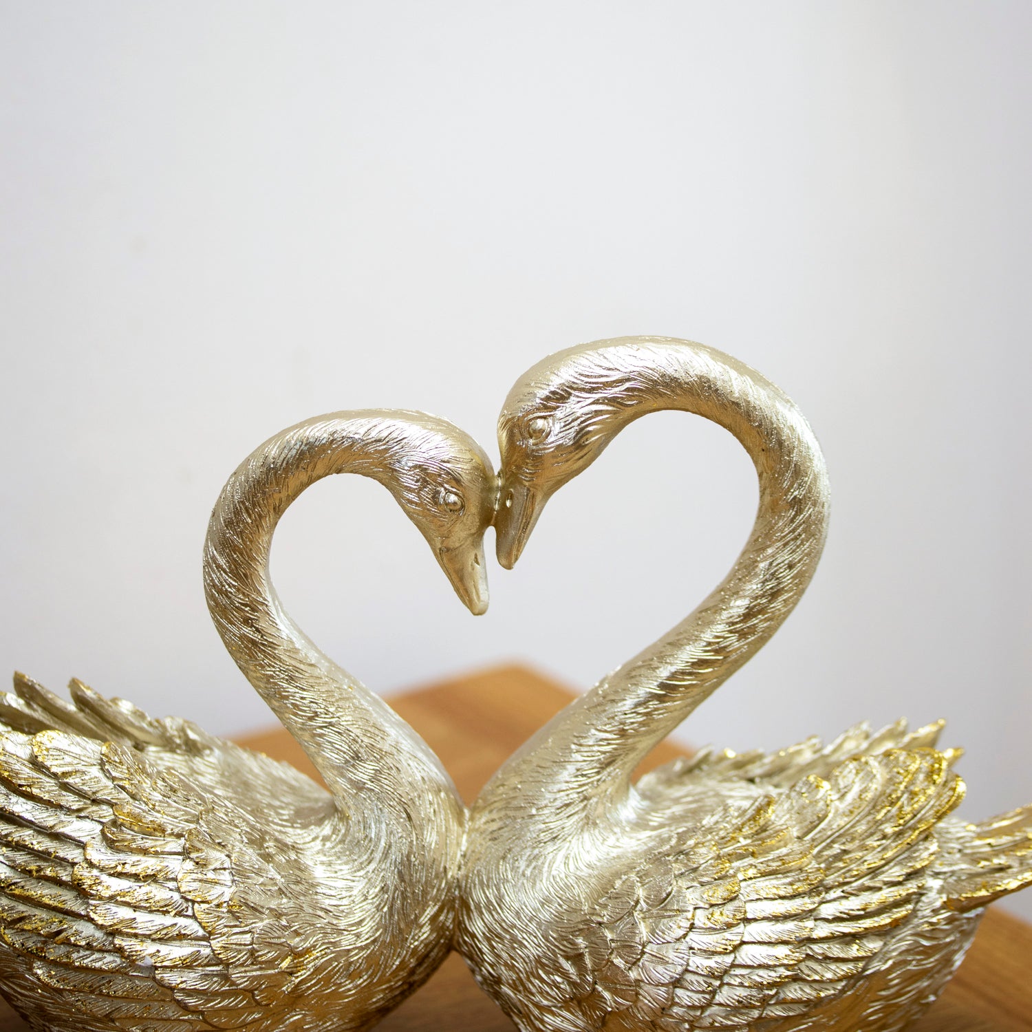 Champagne Gold Love Swans Ornament
