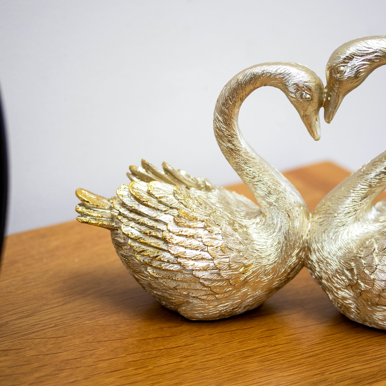 Champagne Gold Love Swans Ornament