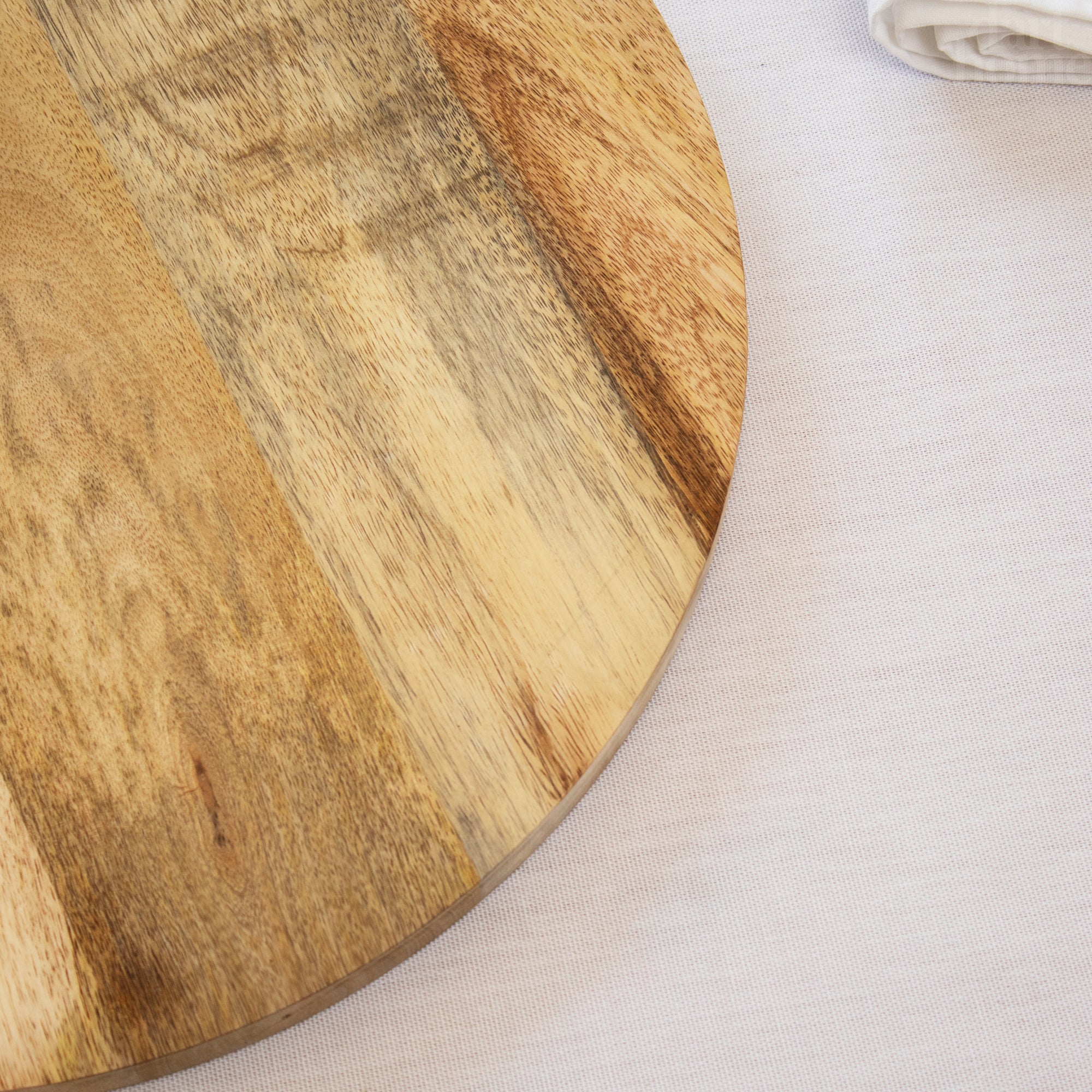 Round Carved Chopping Boards Brown Mango Wood