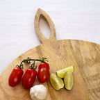 Round Carved Chopping Boards Brown Mango Wood