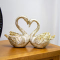 Champagne Gold Love Swans Ornament