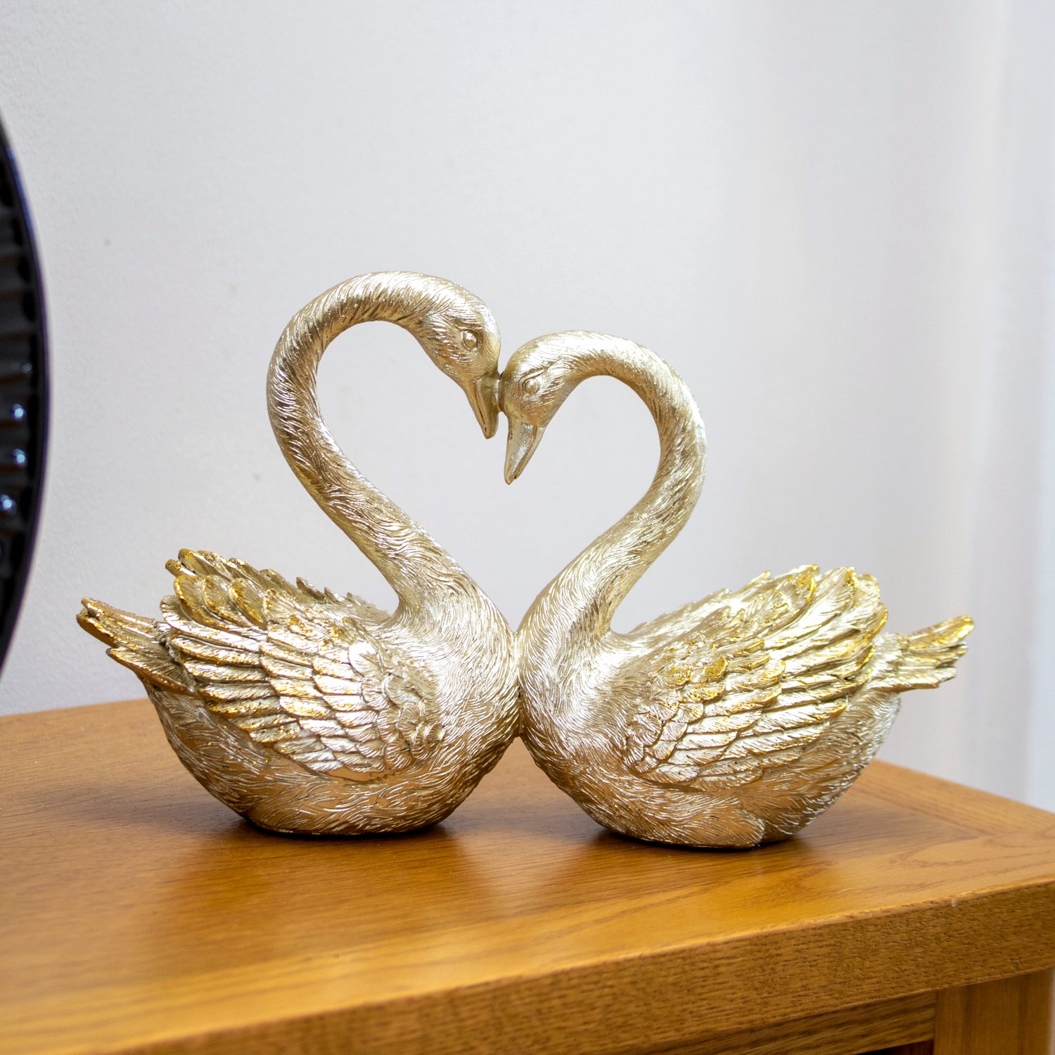 Champagne Gold Love Swans Ornament