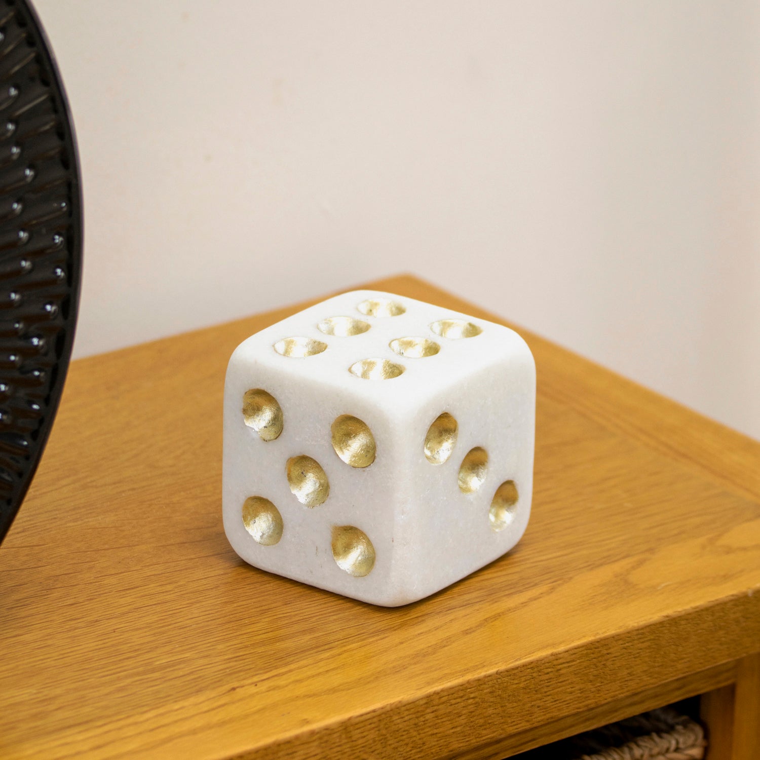 White & Gold Quartz Dice Ornament