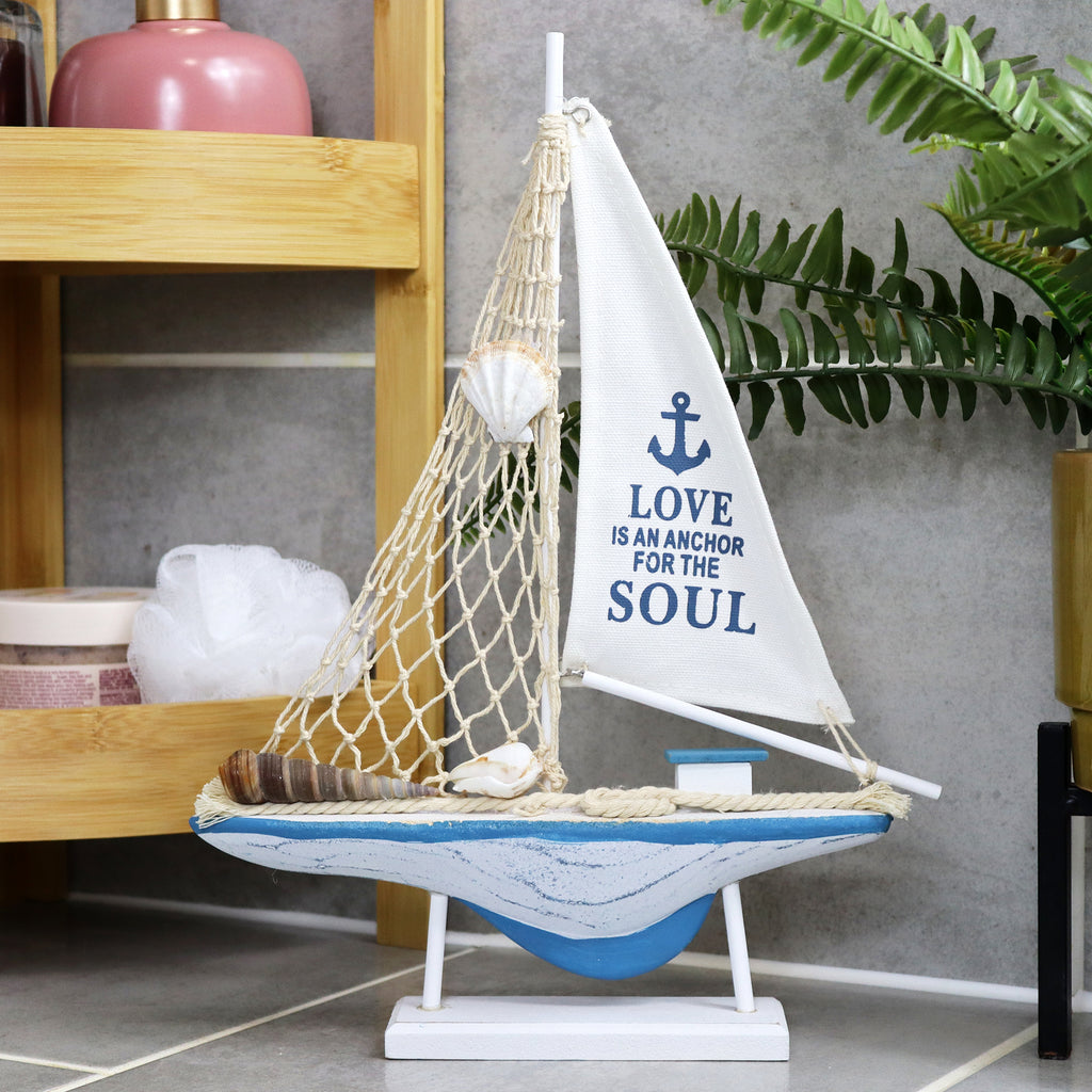 Decorative Blue And White Nautical Boat