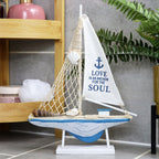 Decorative Blue And White Nautical Boat