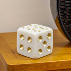 White & Gold Quartz Dice Ornament