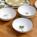 Set Of 6 Palm Tree Outdoor Bowls
