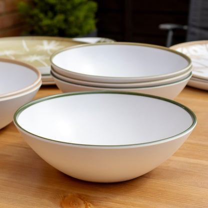 Set Of 6 Palm Tree Outdoor Bowls
