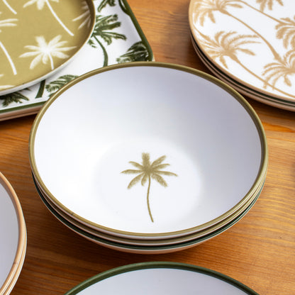 Set Of 6 Palm Tree Outdoor Bowls