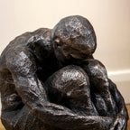 Large Bronze Sitting Man Sculpture