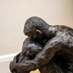 Large Bronze Sitting Man Sculpture