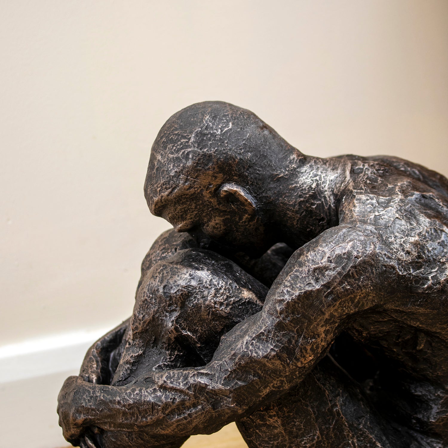 Large Bronze Sitting Man Sculpture