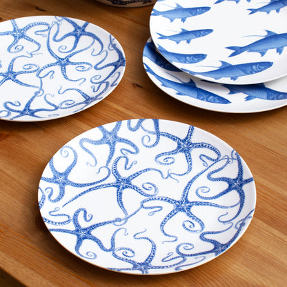 Set Of 4 Marine Life Outdoor Dinner Plates