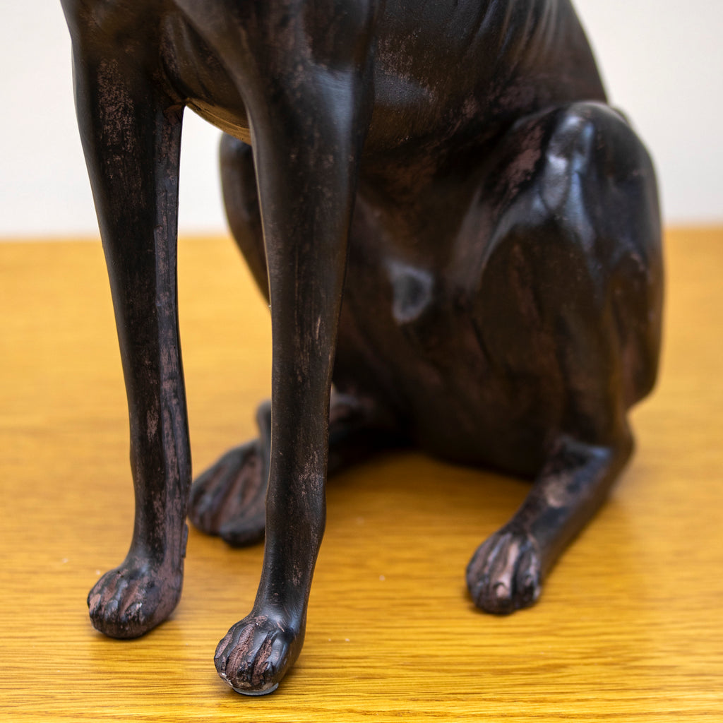 Bronze Sitting Greyhound Dog Ornament