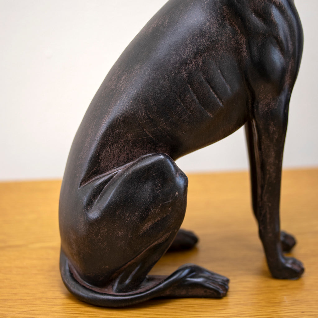 Bronze Sitting Greyhound Dog Ornament