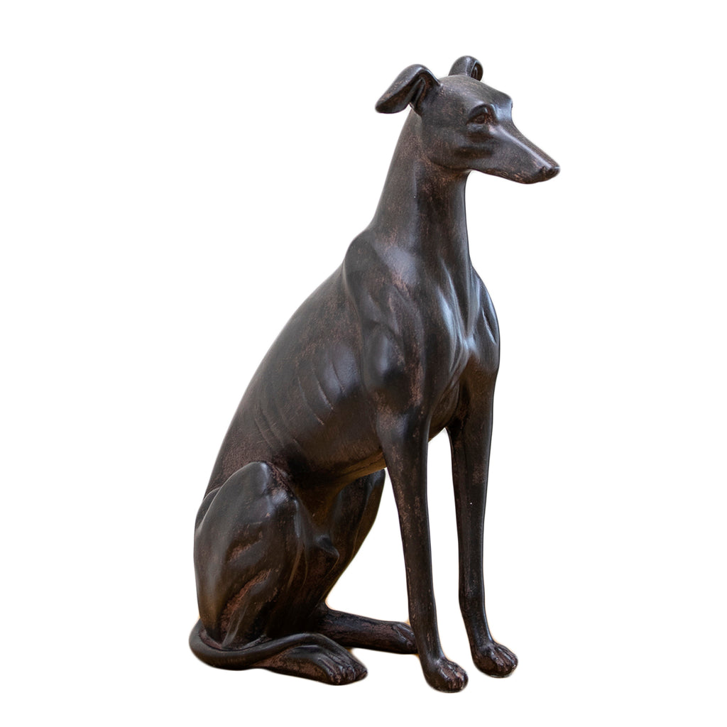 Bronze Sitting Greyhound Dog Ornament