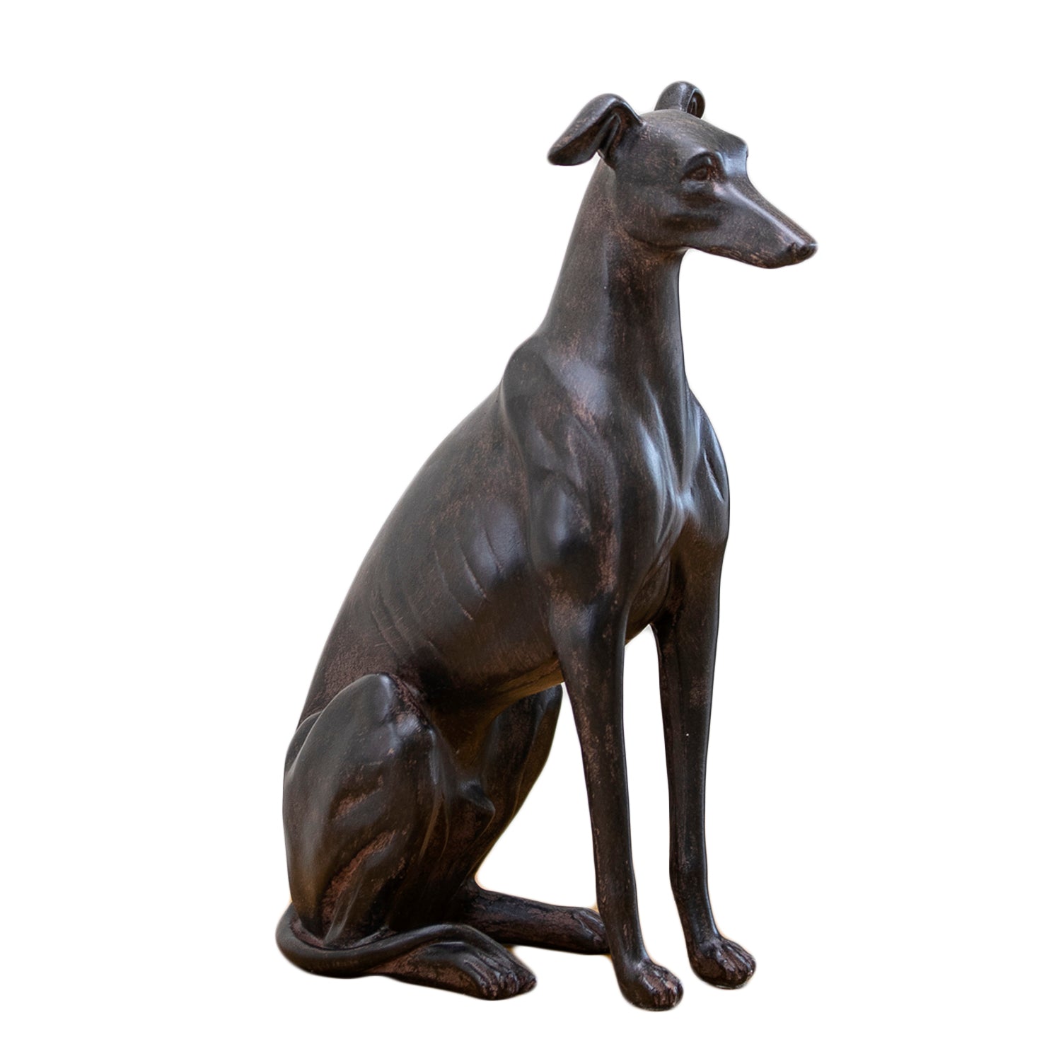 Bronze Sitting Greyhound Dog Ornament