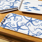 Set Of 4 Marine Life Melamine Trays