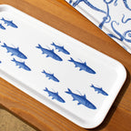 Set Of 4 Marine Life Melamine Trays