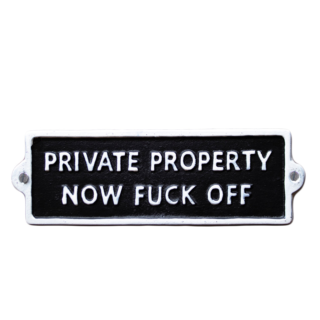 Bullsh*t-Eckschild aus Gusseisen