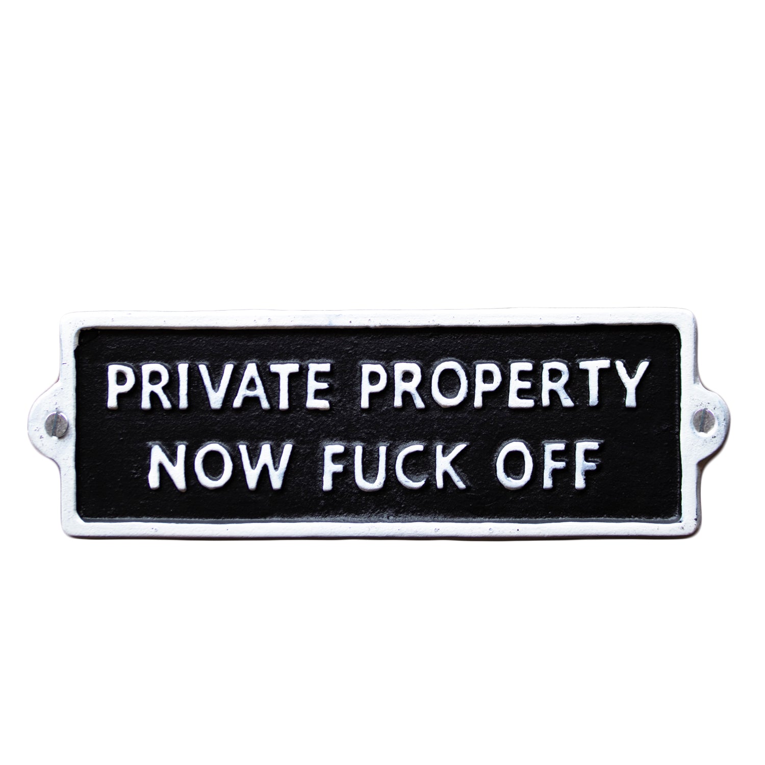 Bullsh*t-Eckschild aus Gusseisen