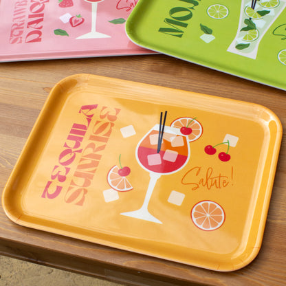 Set Of 3 Large Cocktail Melamine Trays